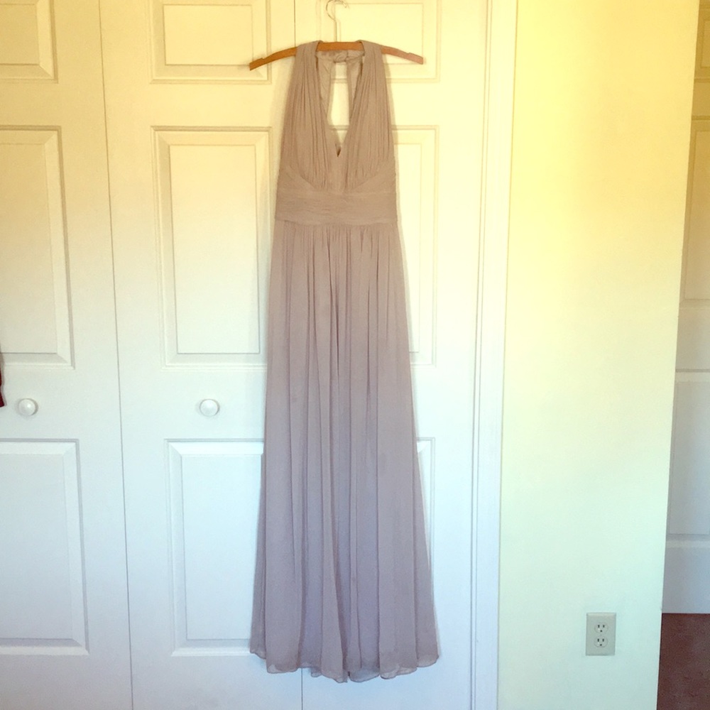 Dessy Collection Taupe Bridesmaid Dress